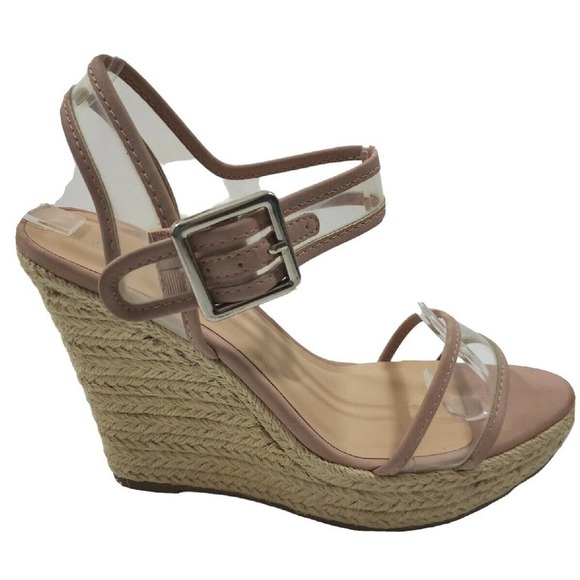 Bella~Vita ~Woman Size 8.5W~ Transparent Man Made Materials Wedge Sandals NEW. - Picture 2 of 15
